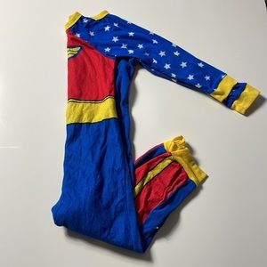 Girls Sleepwear Wonder Woman 4/5 Flame Resistant One Piece Zip Red Blue Yellow